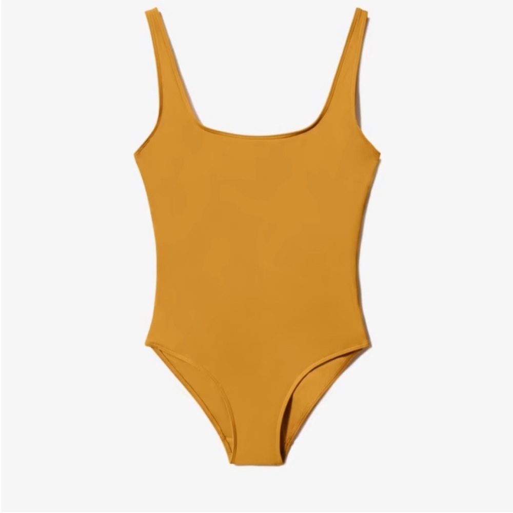 Everlane The Square-Neck One-Piece Marigold Yellow Size XXL